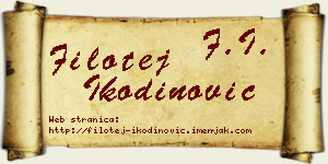 Filotej Ikodinović vizit kartica